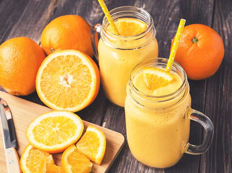 коктейль с молоком и апельсиновым соком «Апельсиновый».