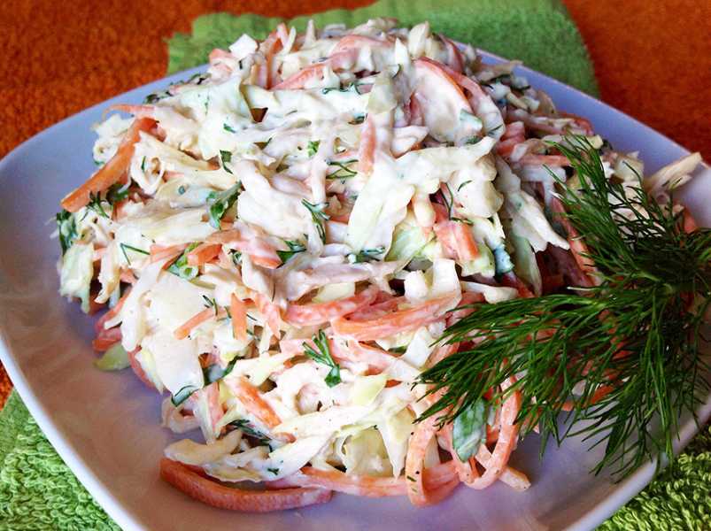 салат с рыбой трески или минтая «Краб».
