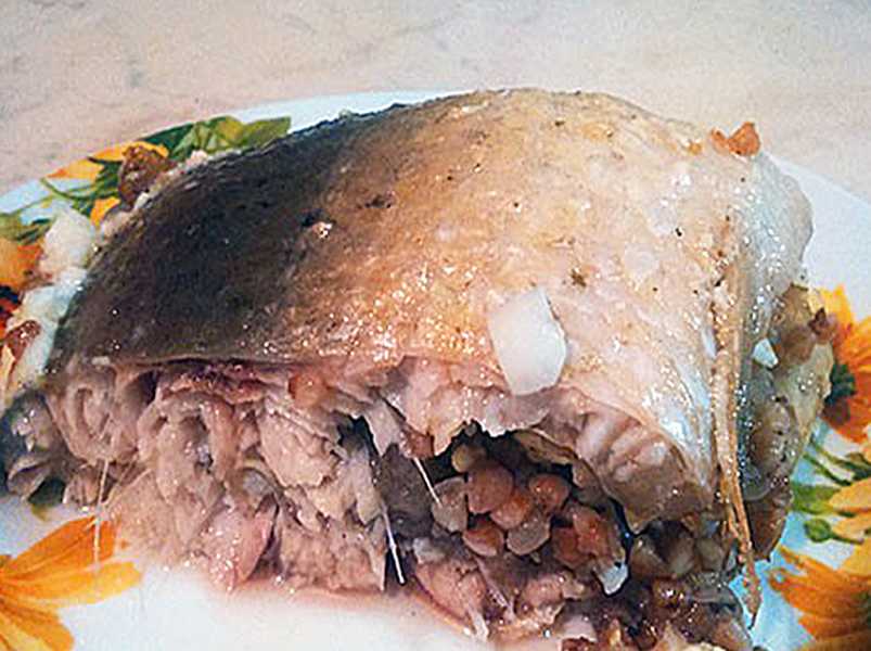 Рыба, в духовке, фаршированная гречкой, п/о, видео