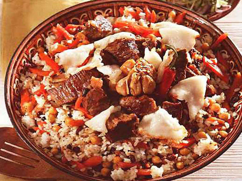 плов из говядины.