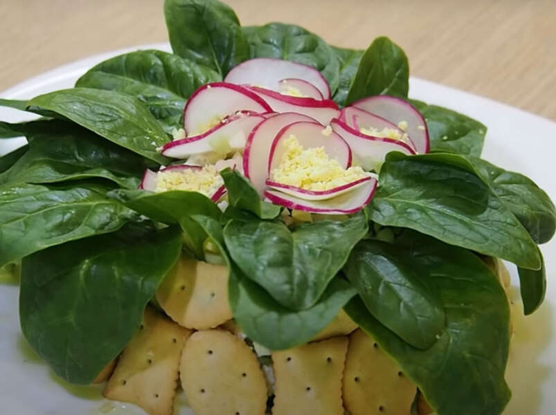 салат, из копченой курицы и редиски, п/о..