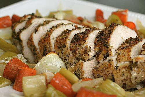 фаршированная грудка индейки в духовке.