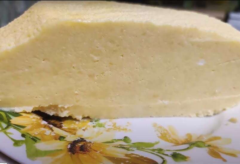 домашний сыр из творога и яиц, типа Пошехонский, п/о, видео