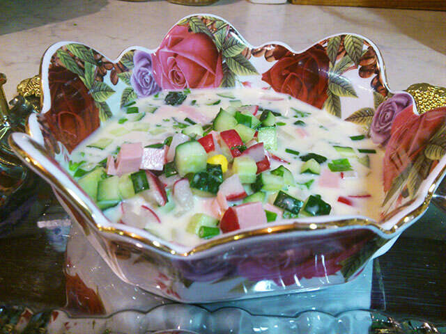 окрошка на майонезе. п/о, видео.