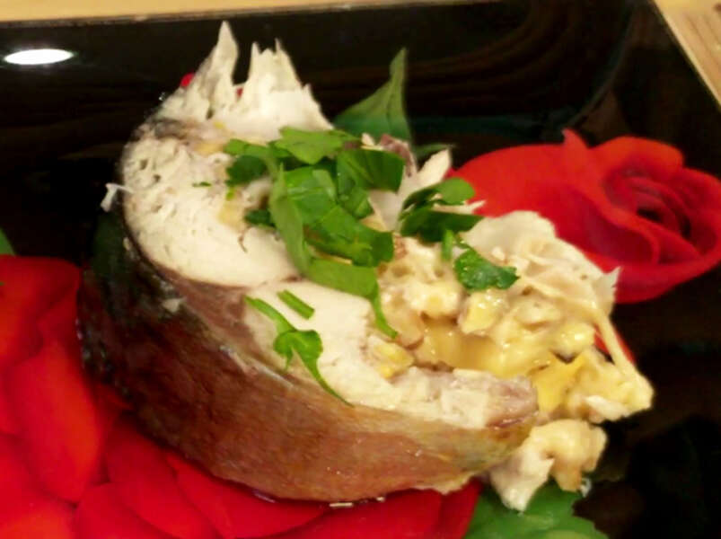 скумбрия в духовке, с орехами и сыром, п/о, видео.