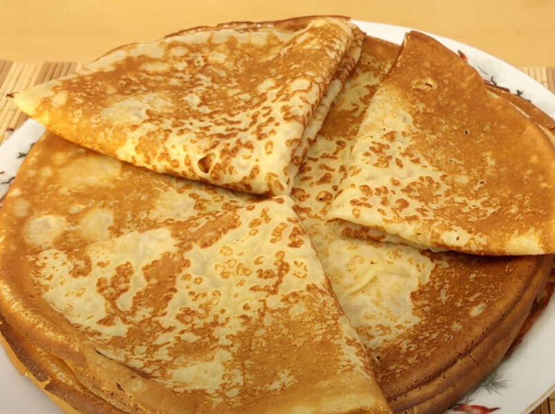 Блины, необычные с раскаленным маслом, п/о, видео..