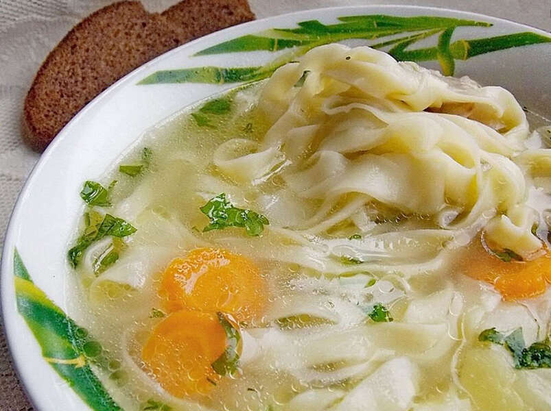 суп с домашней лапшой, п/о.