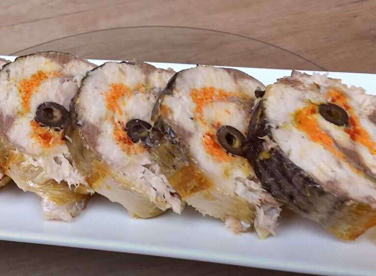 скумбрия, рулет из скумбрии с морковью, п/о.