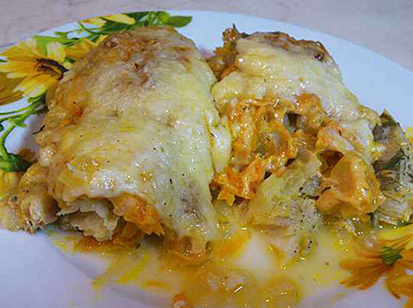 Рыба, запечённая в духовке, с овощами и сыром. п/о, видео.