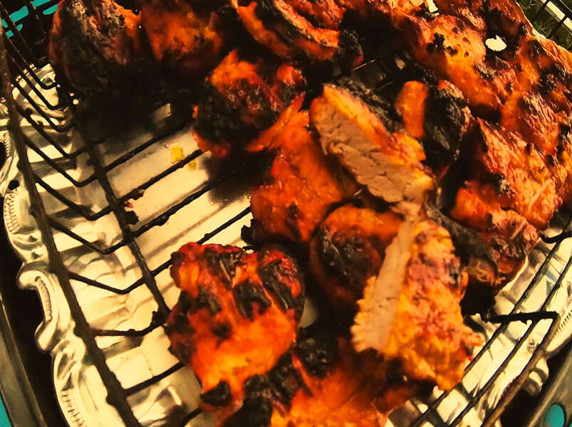 шашлык из свинины с томатным кетчупом, п/о, видео