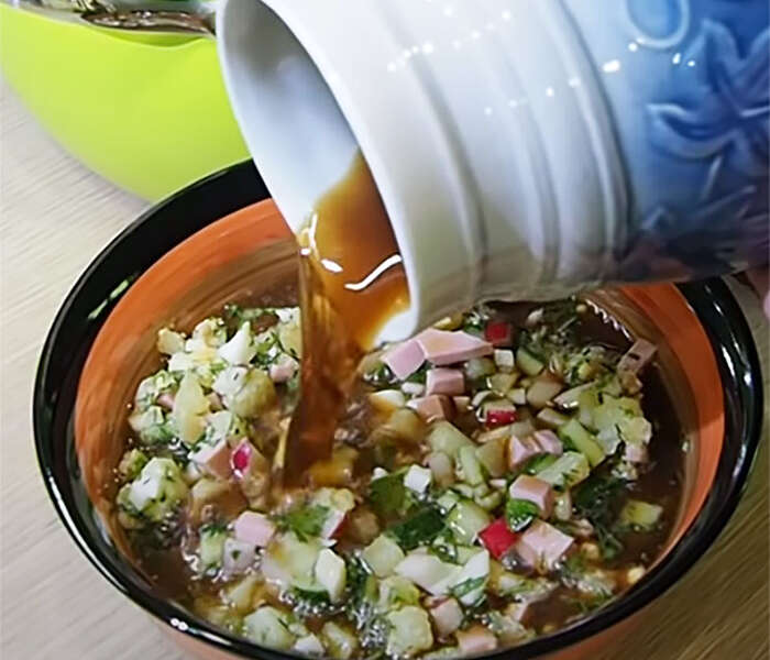 окрошка, на особой заправке, п/о.