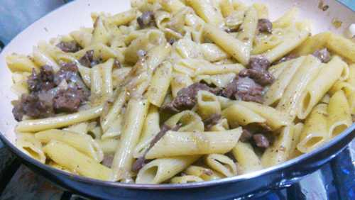 готовые макароны по - флотски с печенью