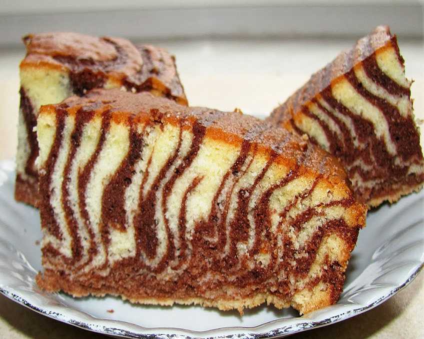 Пирог зебра пошаговый рецепт с фото на кефире простой рецепт с фото